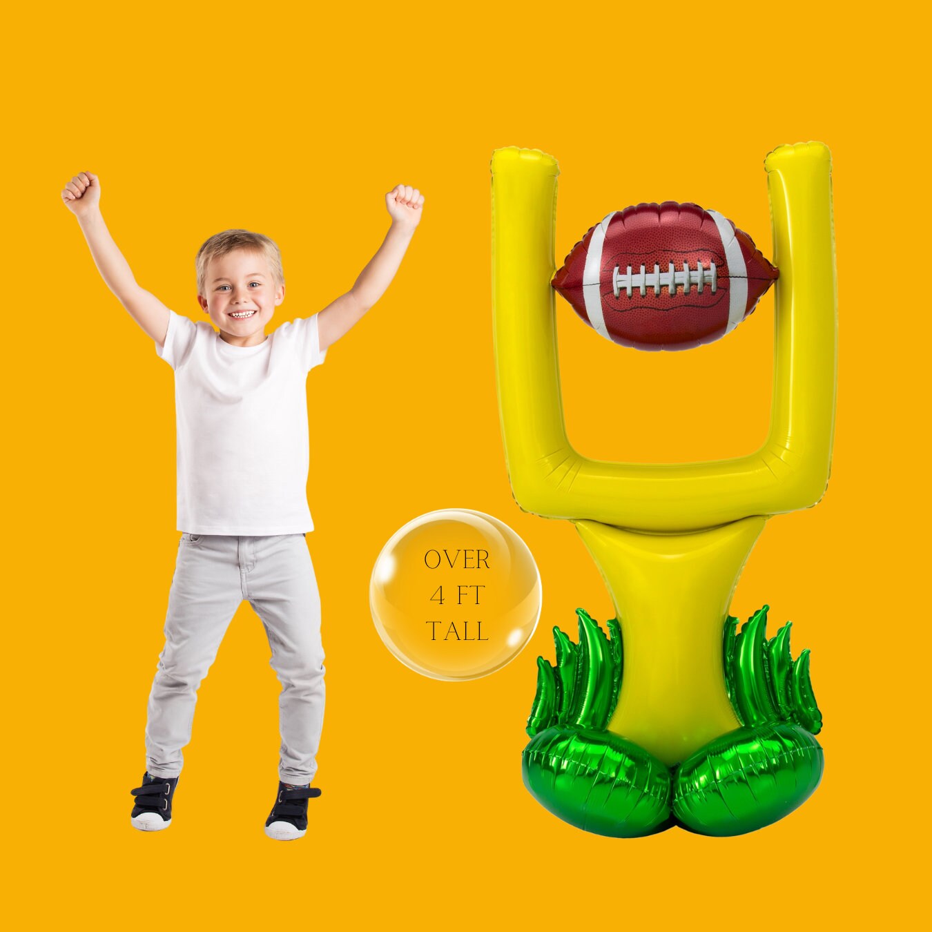 Football Balloon Bouquet: Goal Post, Stars, Game On - Sports Birthday