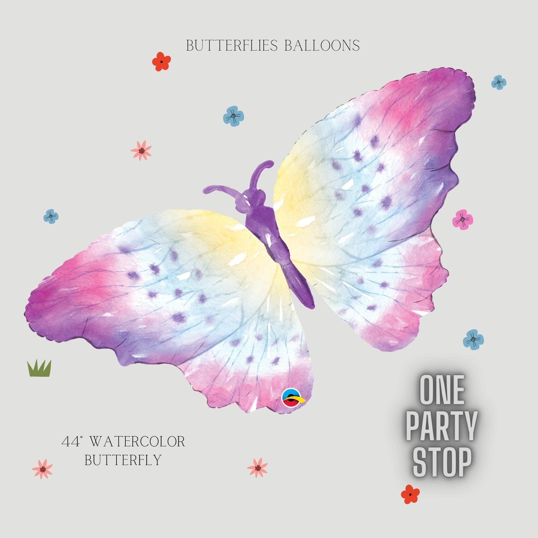 Pastel Butterfly Foil Balloon: Girls Birthday Party Decor