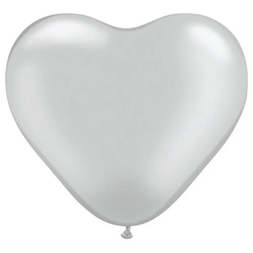 6 inch HEARTS - SILVER