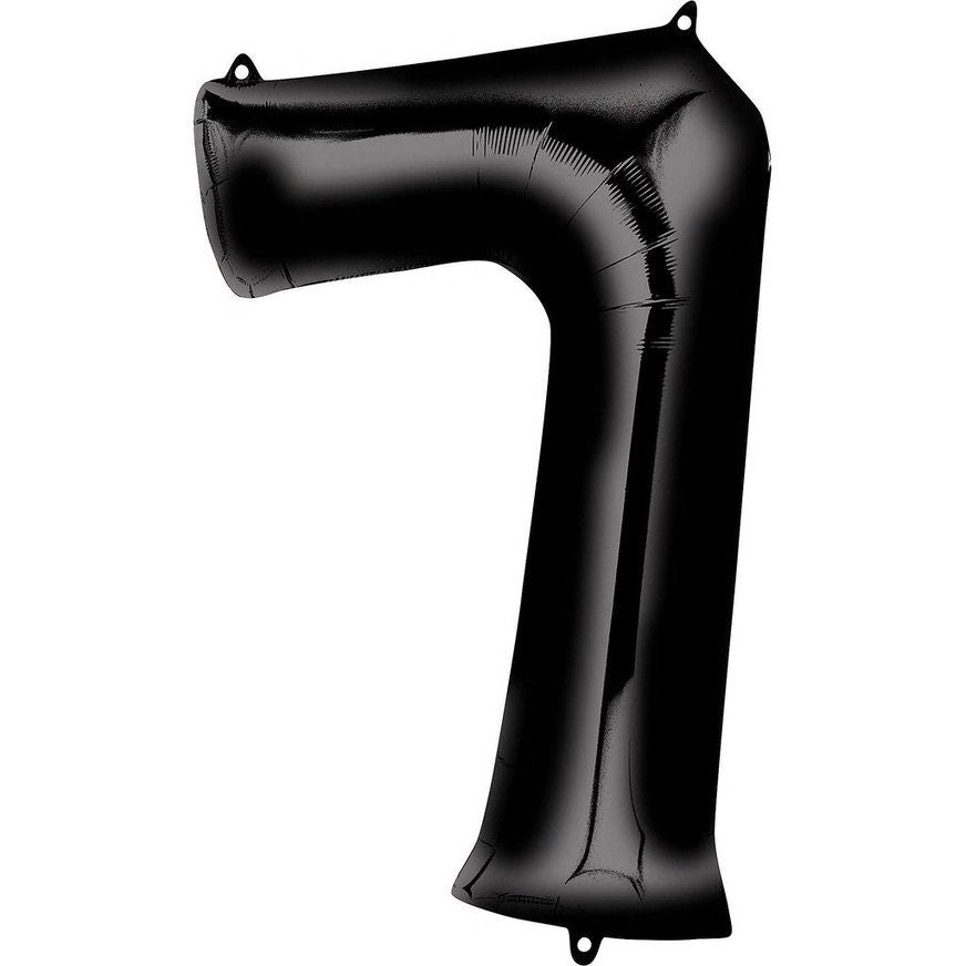 34" Black Number Foil Balloons: Birthday, Anniversary, Party Decor