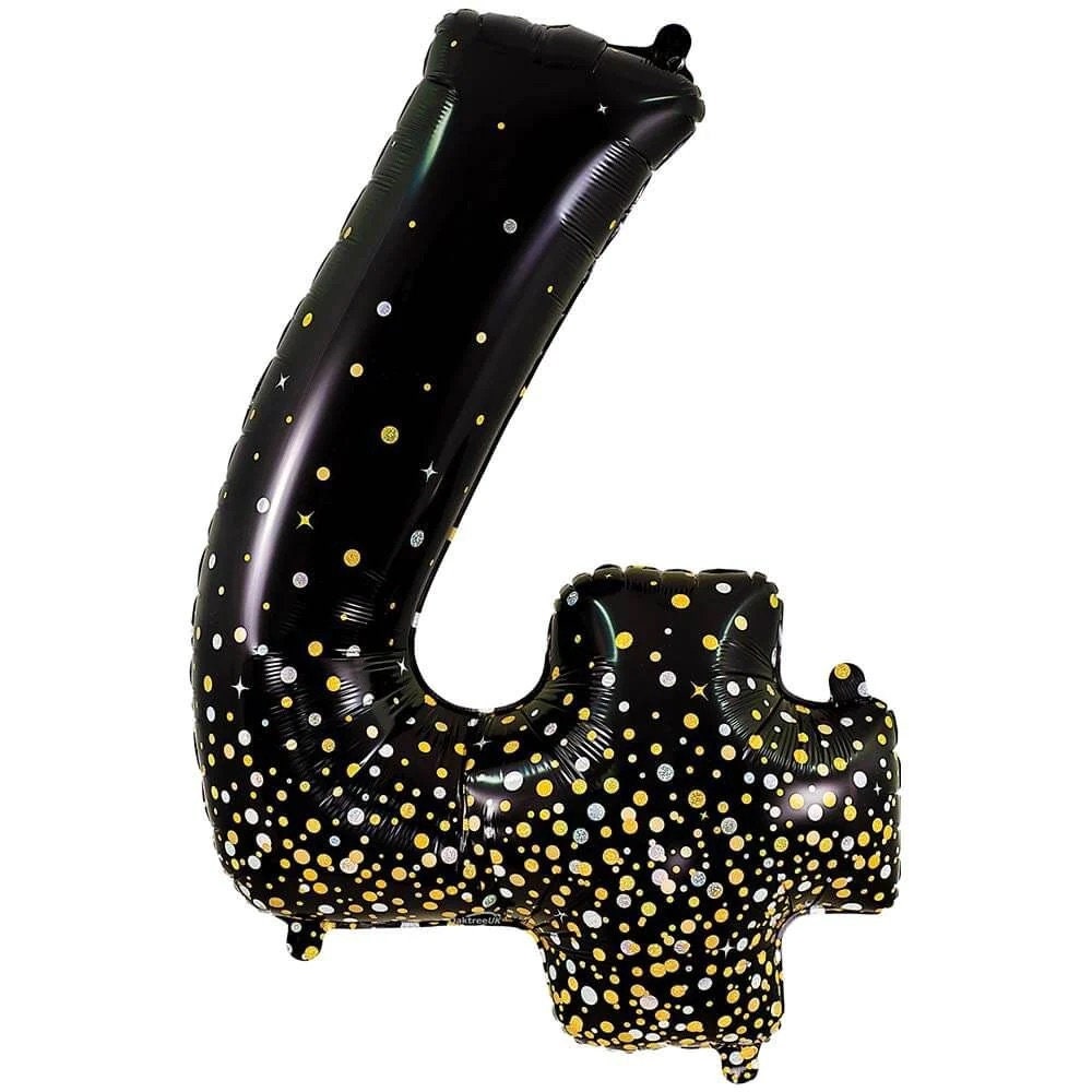 Jumbo Black Fizz Number Balloons: 34" Foil Party Decor