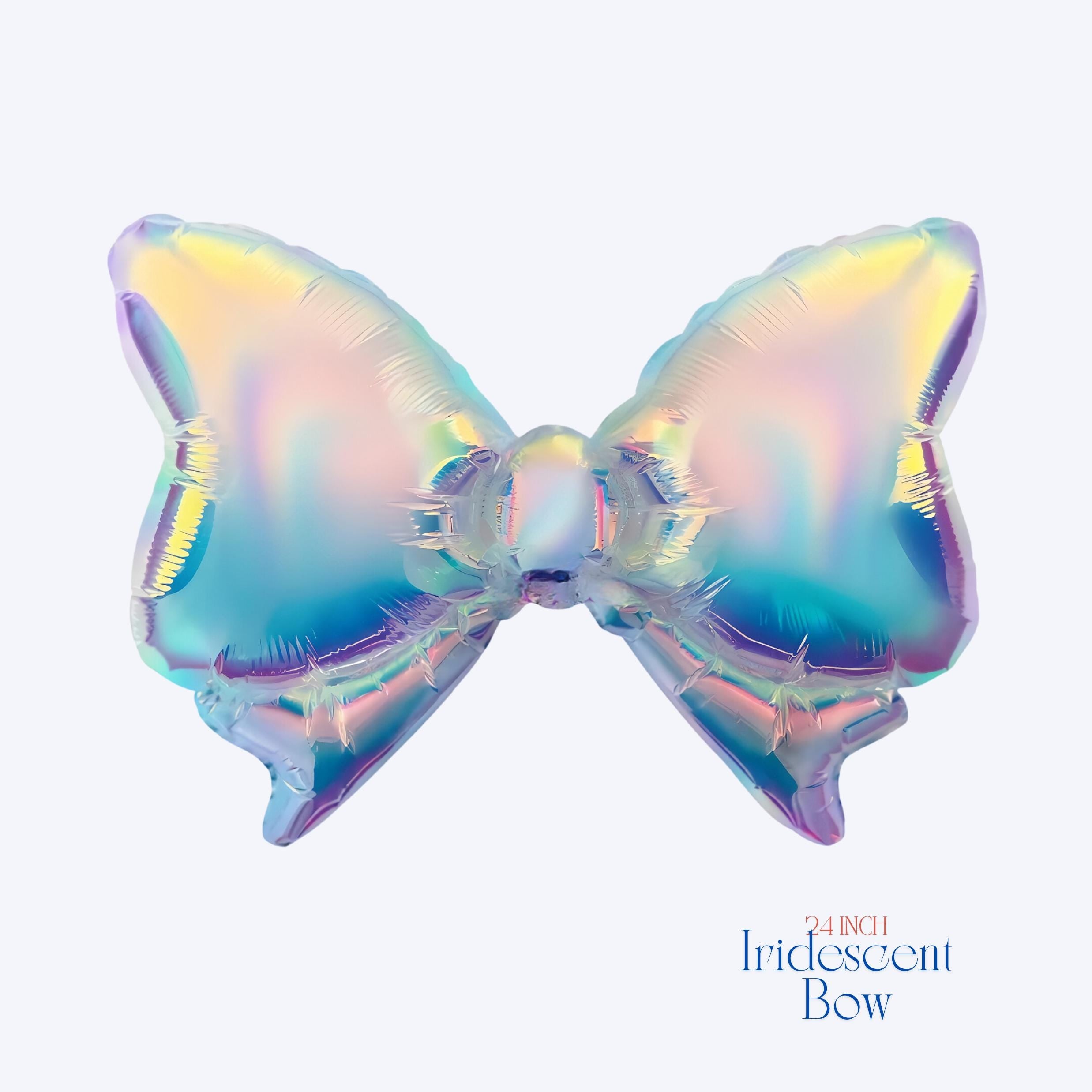Iridescent Bow Balloon: 24" Jumbo Holographic Party Decor