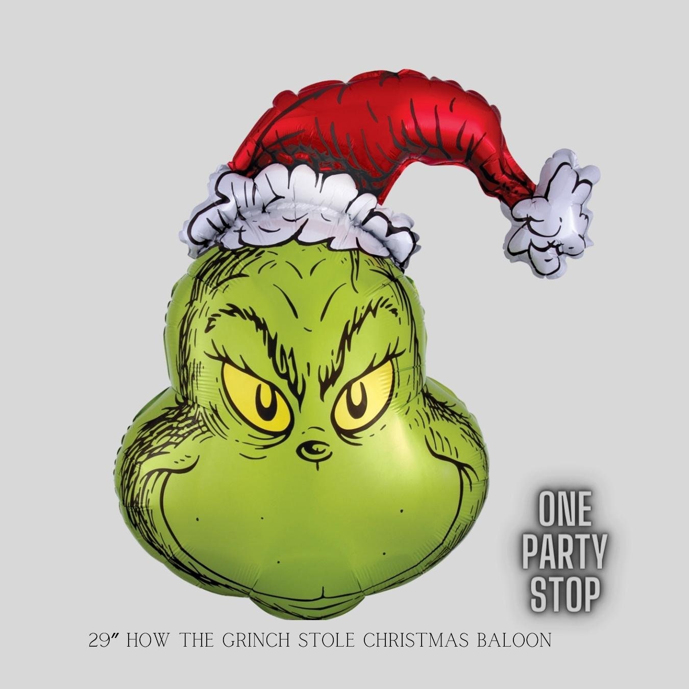 Grinch Christmas Balloon: 24" Sitting Grinch, Holiday Party Decor