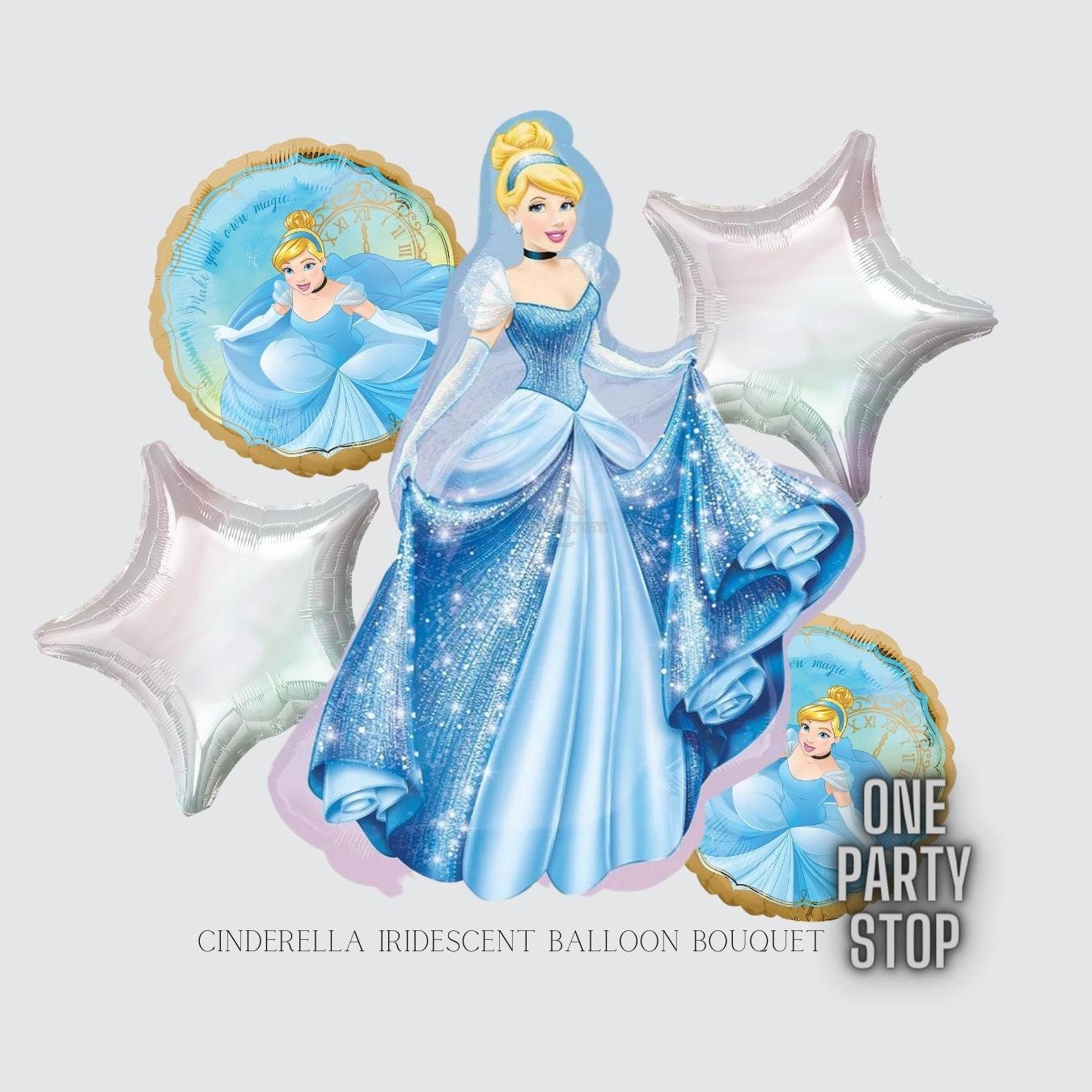 Cinderella Foil Balloon Bouquet - Princess Birthday Party Decorations