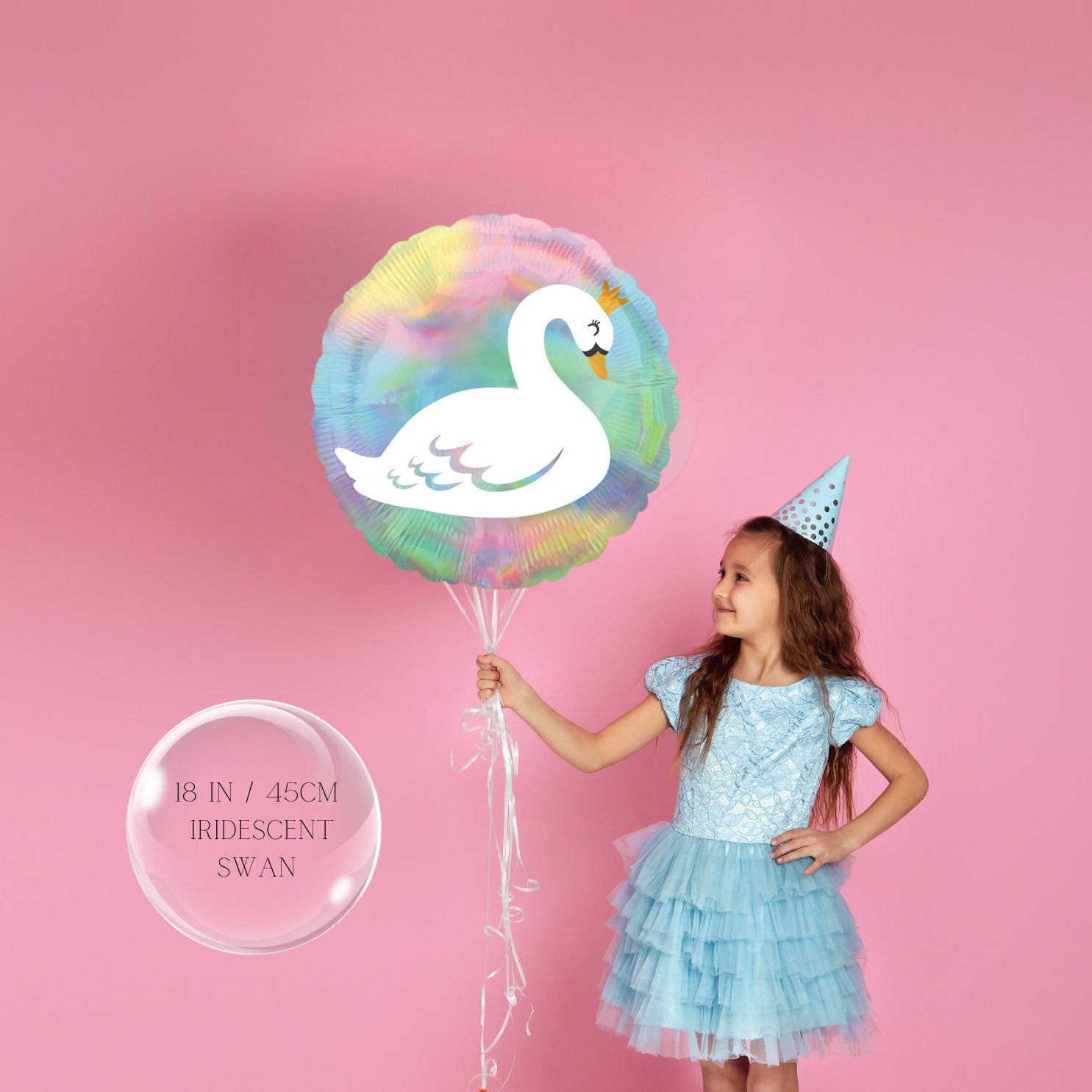 Swan Birthday Balloon Bouquet: Girls Party Decorations