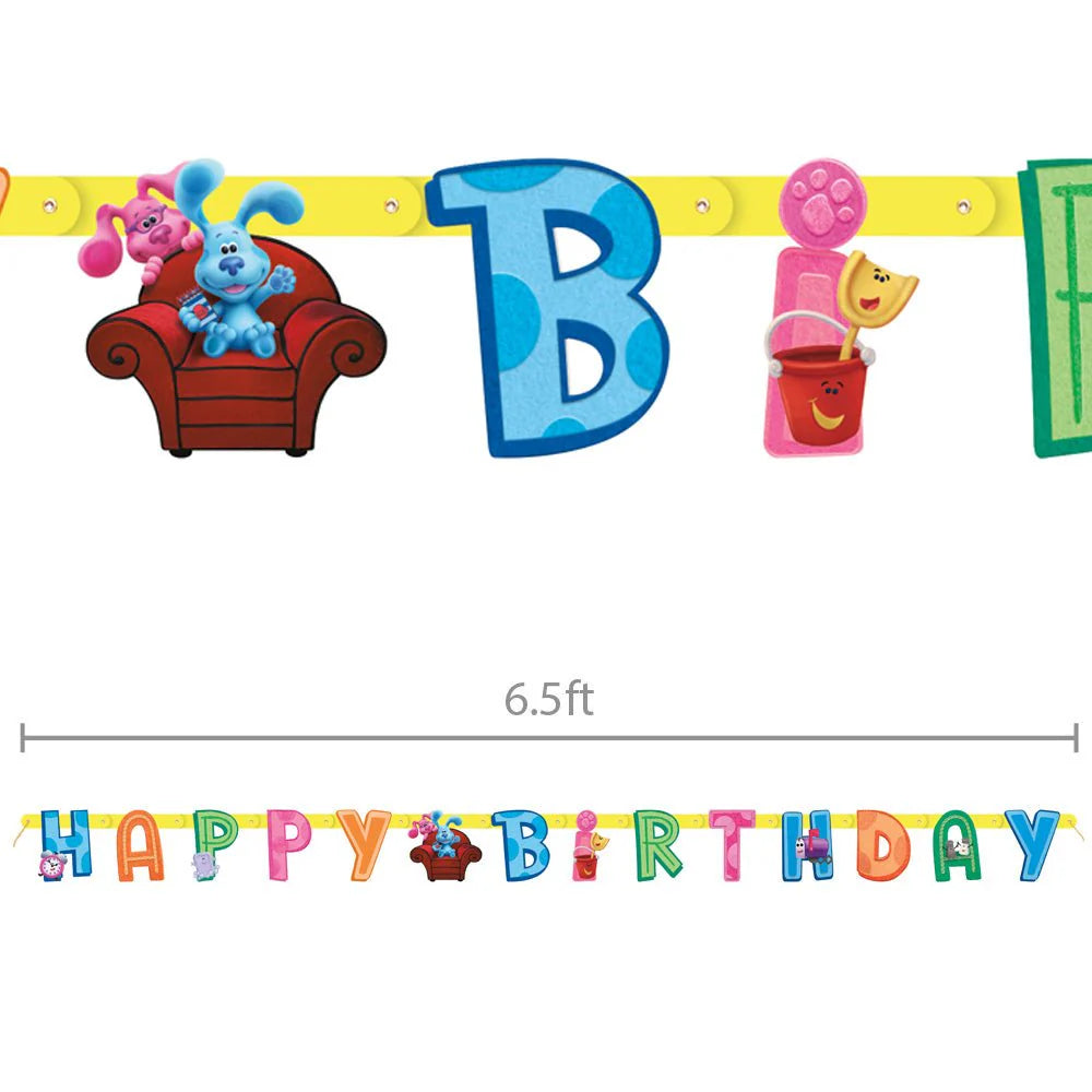 6.5ft BLUE'S CLUES JOINTED HAPPY BIRTHDAY BANNER