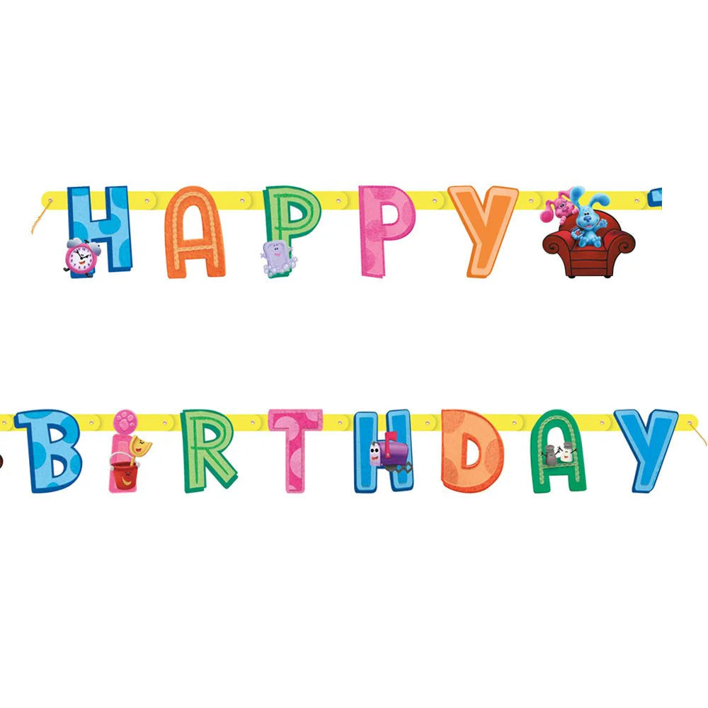 6.5ft BLUE'S CLUES JOINTED HAPPY BIRTHDAY BANNER