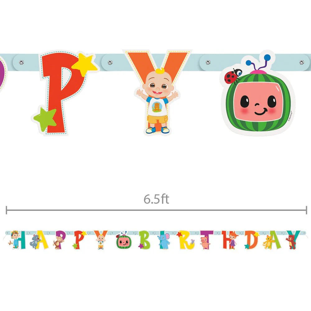 6.5ft COCOMELON JOINTED HAPPY BIRTHDAY BANNER