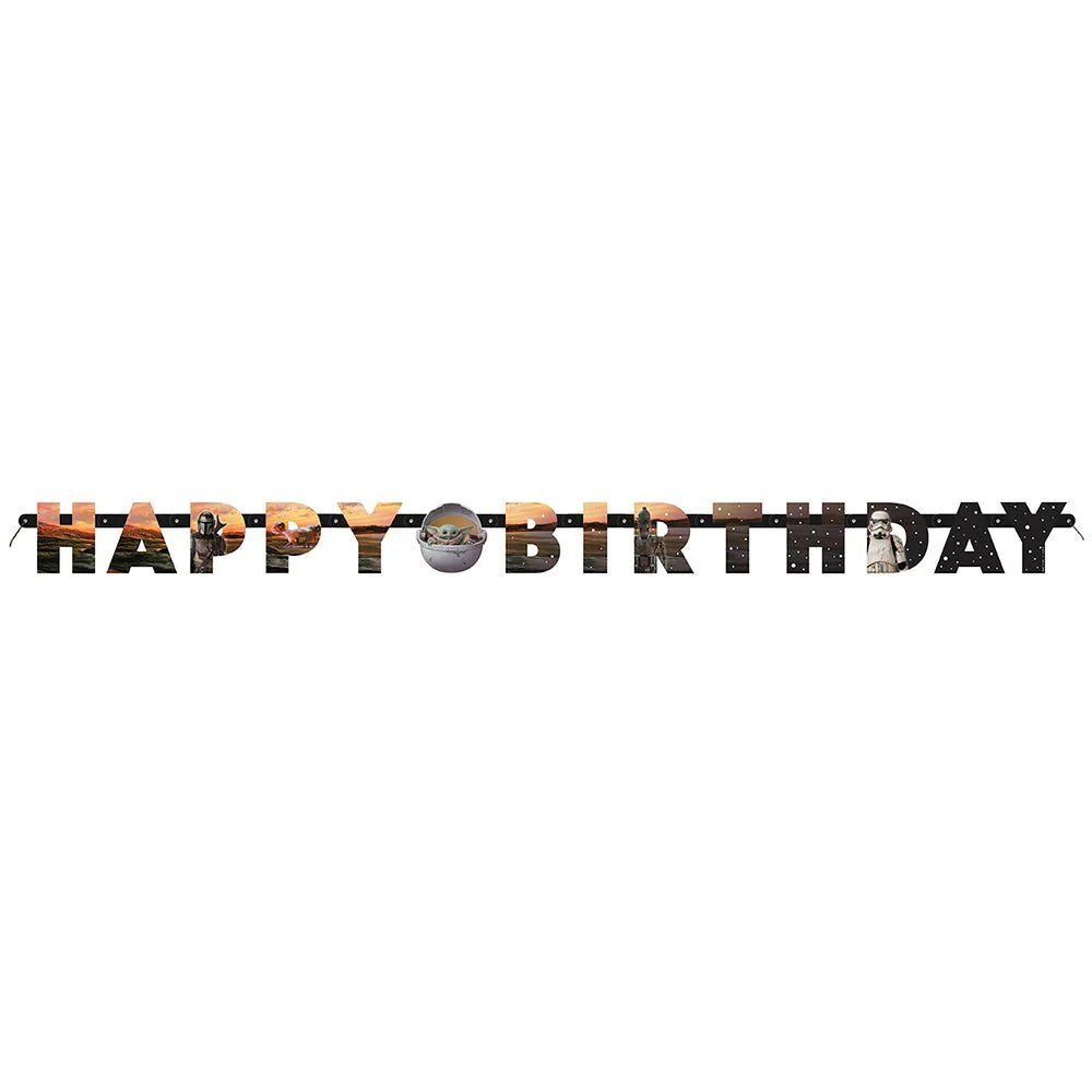 6.5ft MANDALORIAN - THE CHILD JOINTED HAPPY BIRTHDAY BANNER