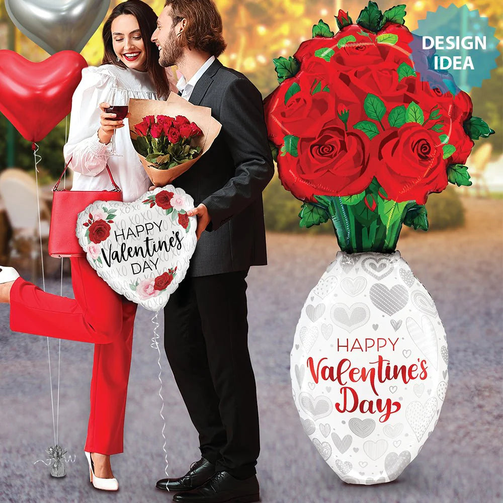 66 inch SPECIAL DELIVERY VALENTINE ROSE VASE
