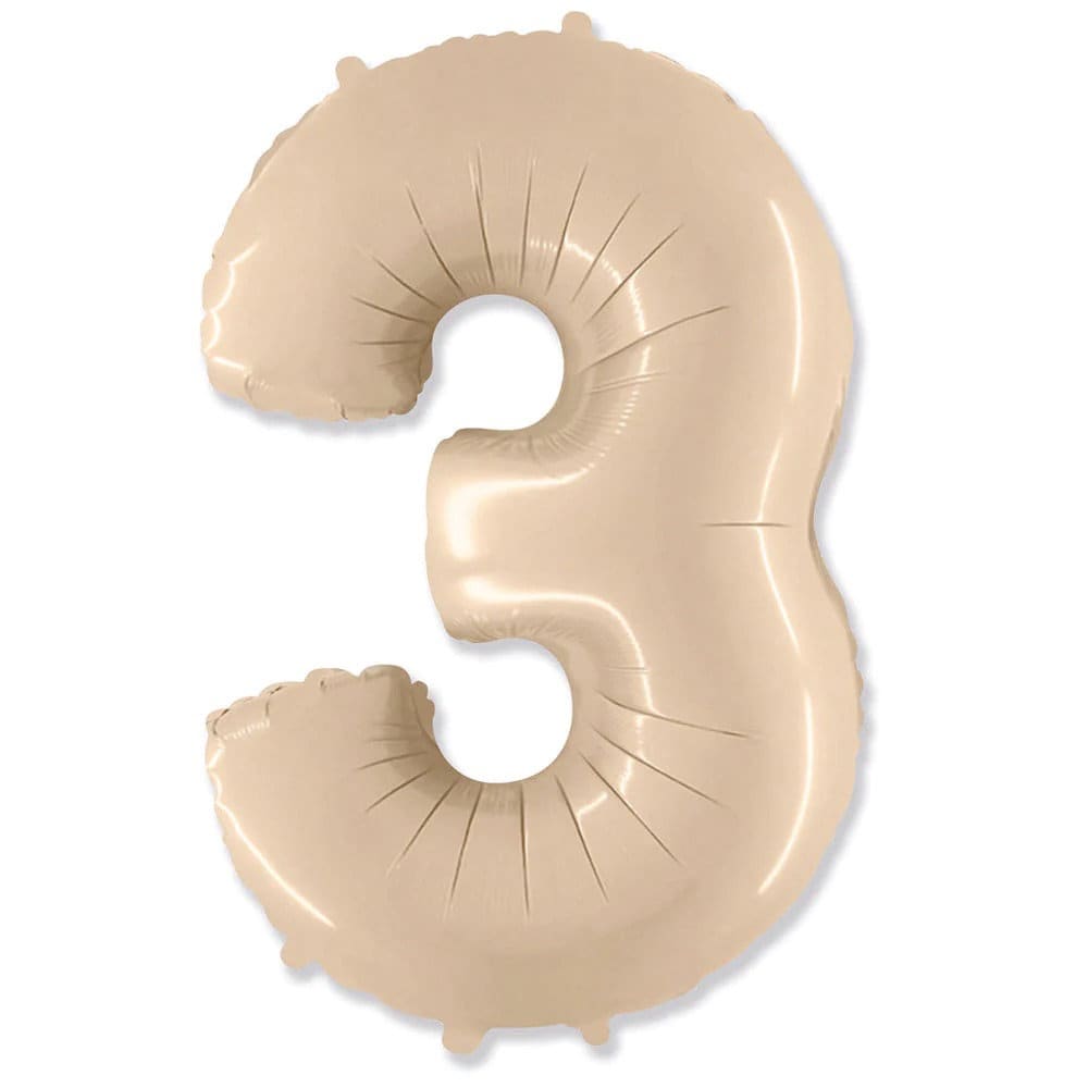 Jumbo Cream Number Balloon: 42" Satin Foil Party Decor