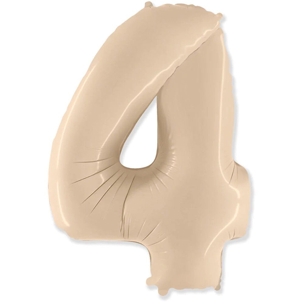 Jumbo Cream Number Balloon: 42" Satin Foil Party Decor