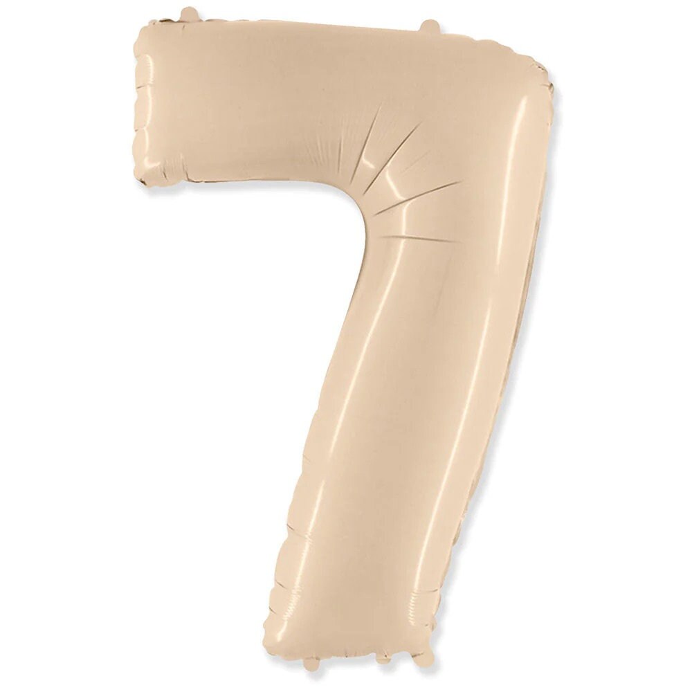 Jumbo Cream Number Balloon: 42" Satin Foil Party Decor