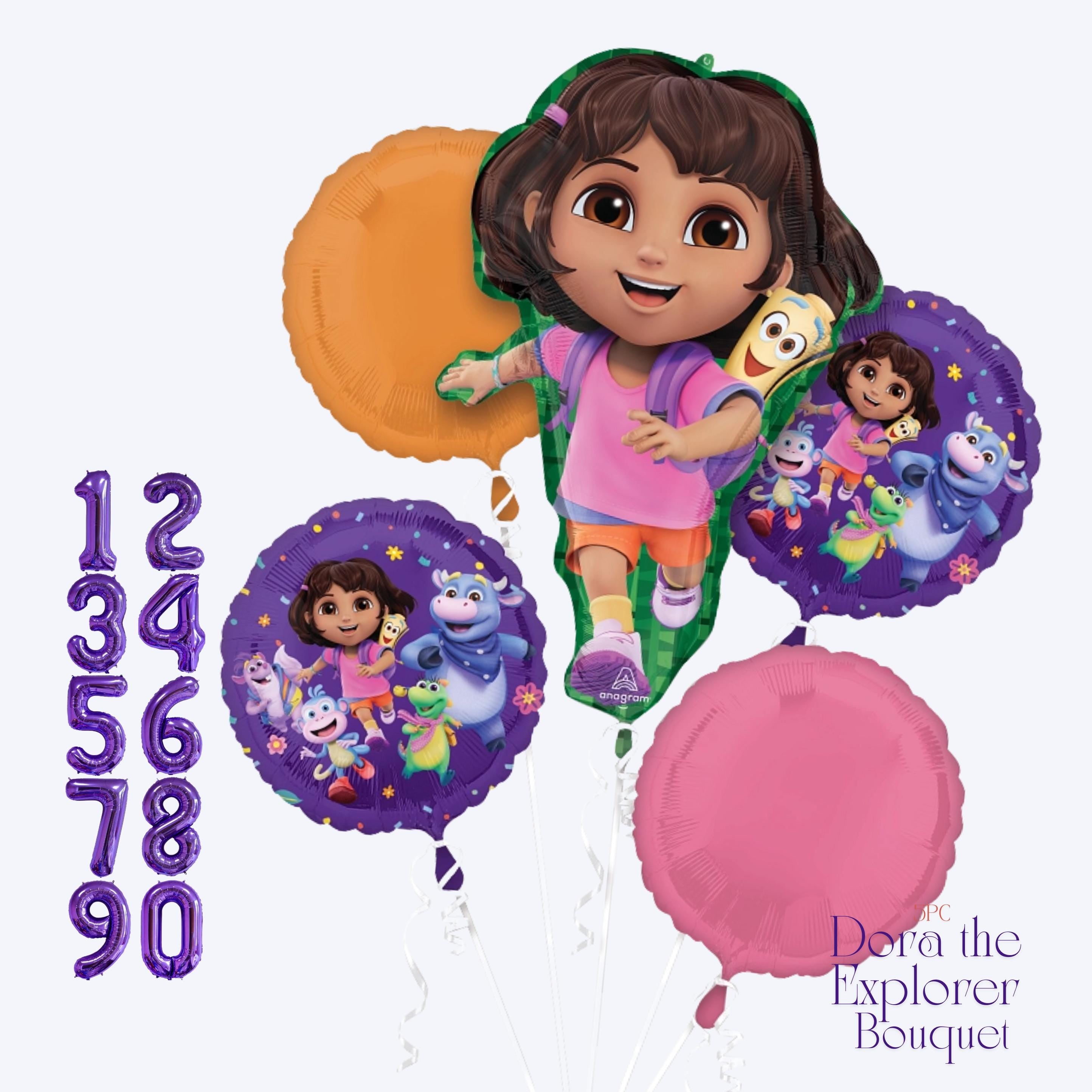 Dora the Explorer Balloon Bouquet: Licensed Birthday Party Decor
