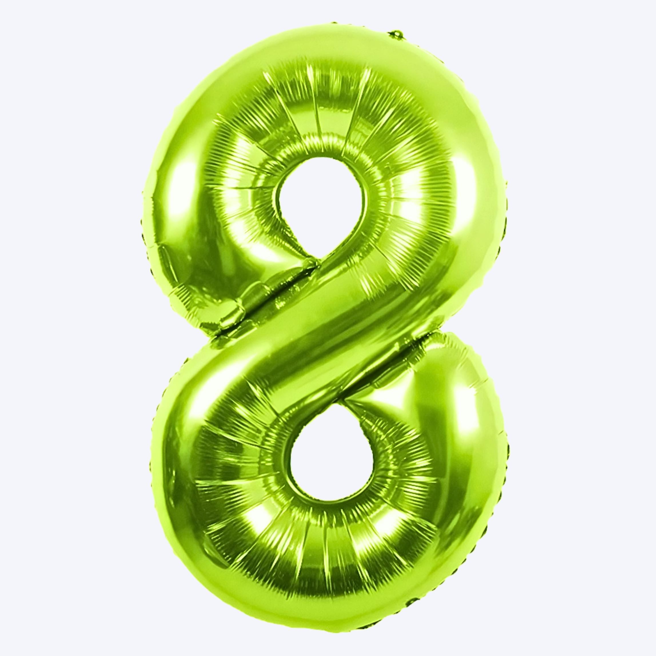 Lime Green Number Balloon, Age Foil Number Balloon, Birthday Party Decorations, Neon Green Balloon Numbers, Jumbo Mylar Number Balloon