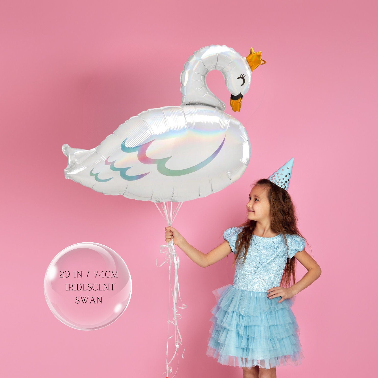 Swan Birthday Balloon Bouquet: Girls Party Decorations