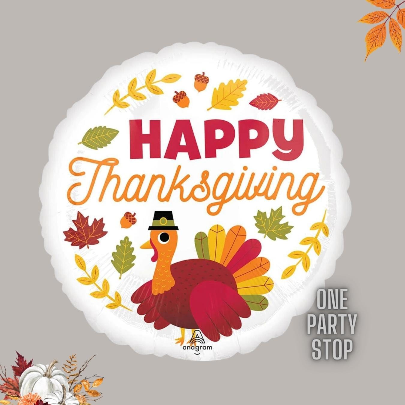 Thanksgiving Balloon Bouquet: Pilgrim Turkey, Fall Decor