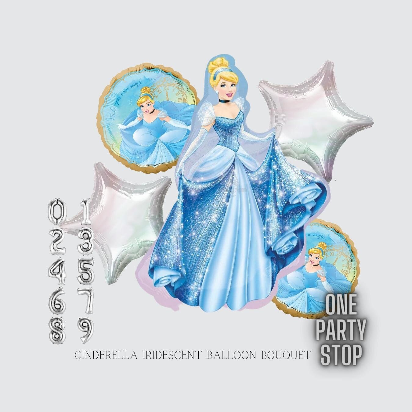 Cinderella Foil Balloon Bouquet - Princess Birthday Party Decorations
