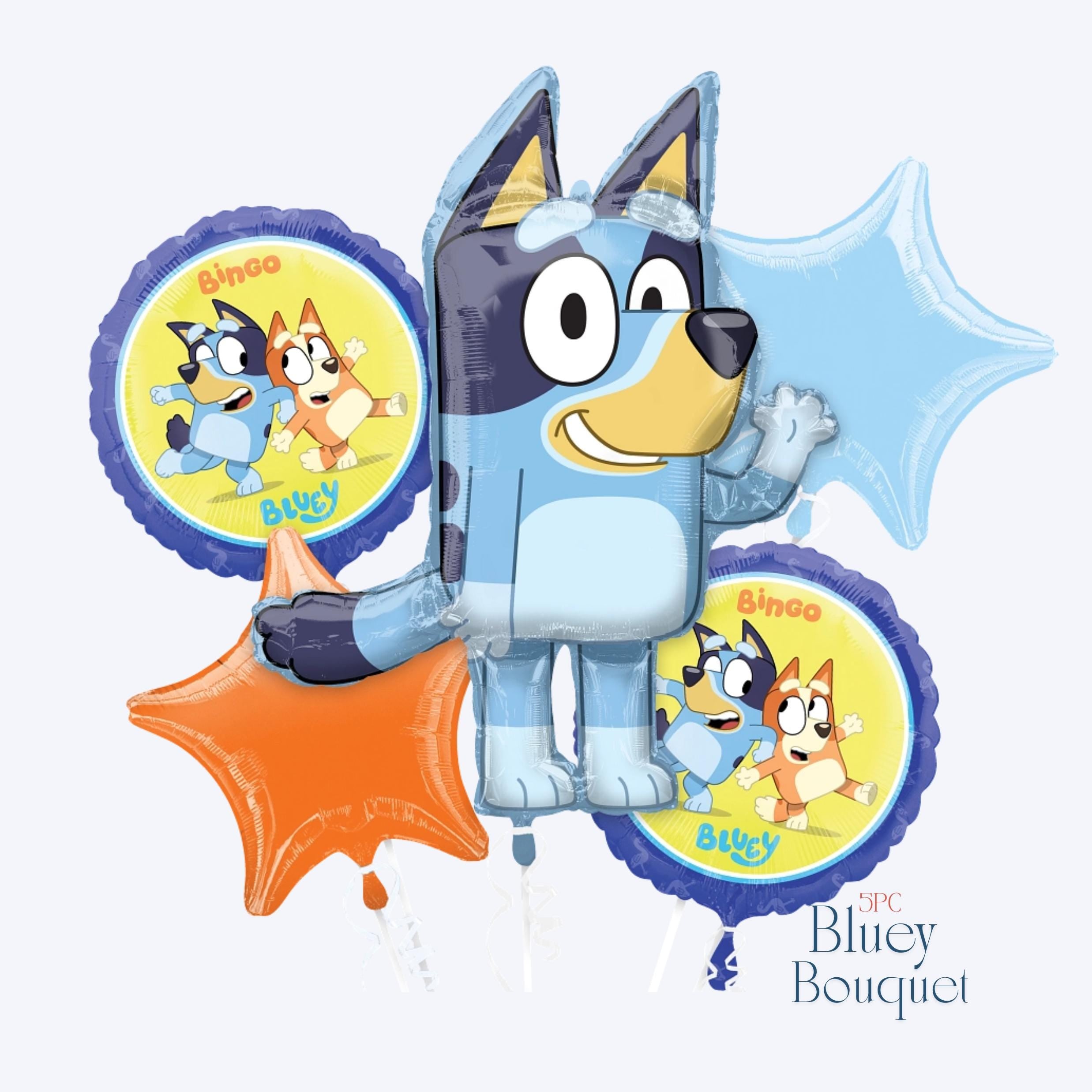 Bluey Balloon Bouquet - Officially Licensed by Anagram | Bluey birthday | Bluey Decorations | Blue Dog | Bluey Party | Bingo & Bluey
