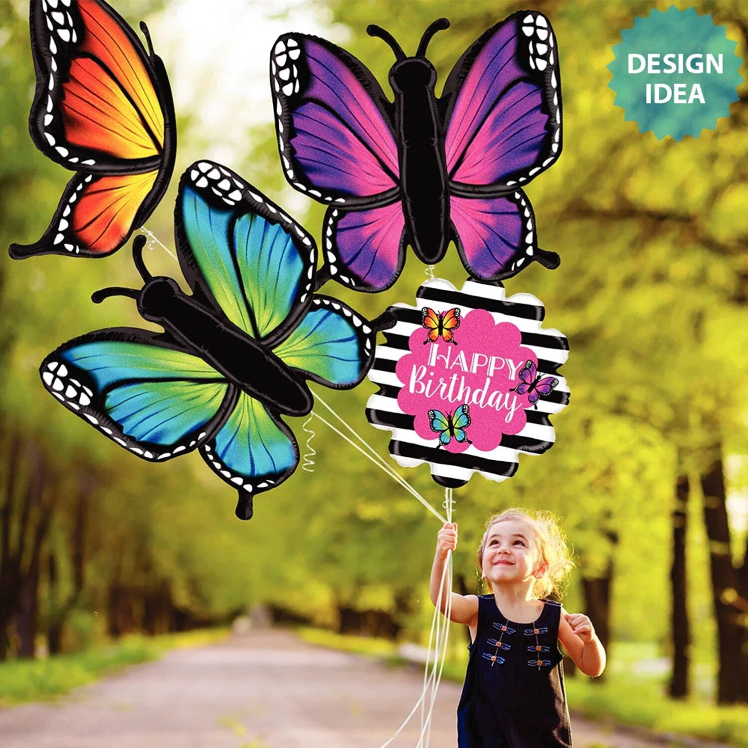 Pastel Butterfly Foil Balloon: Girls Birthday Party Decor