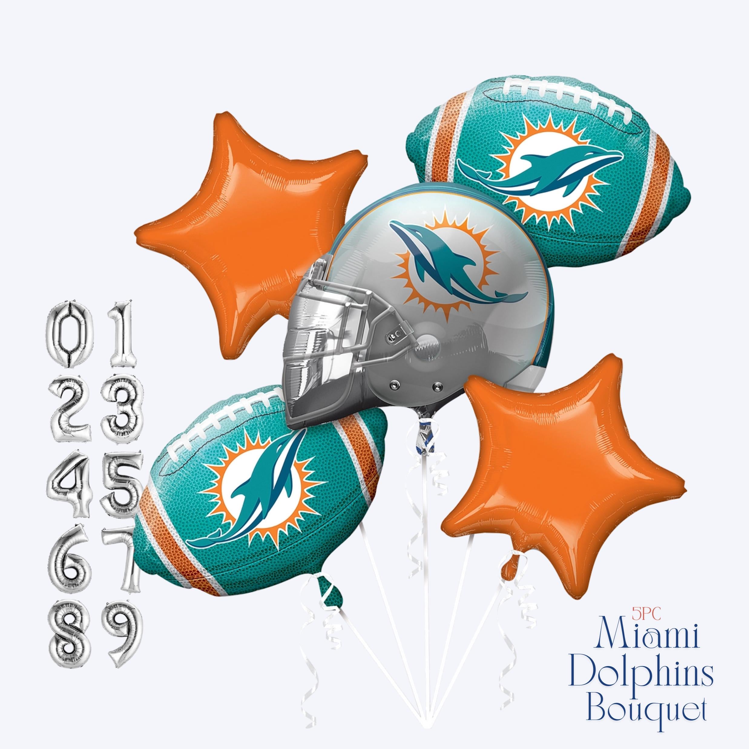 Miami Dolphins Balloon Bouquet: NFL Game Day Party Decor