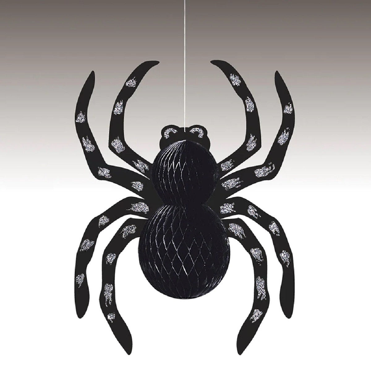 Glitter Spider Halloween Hanging Decoration: Spooky Party Decor