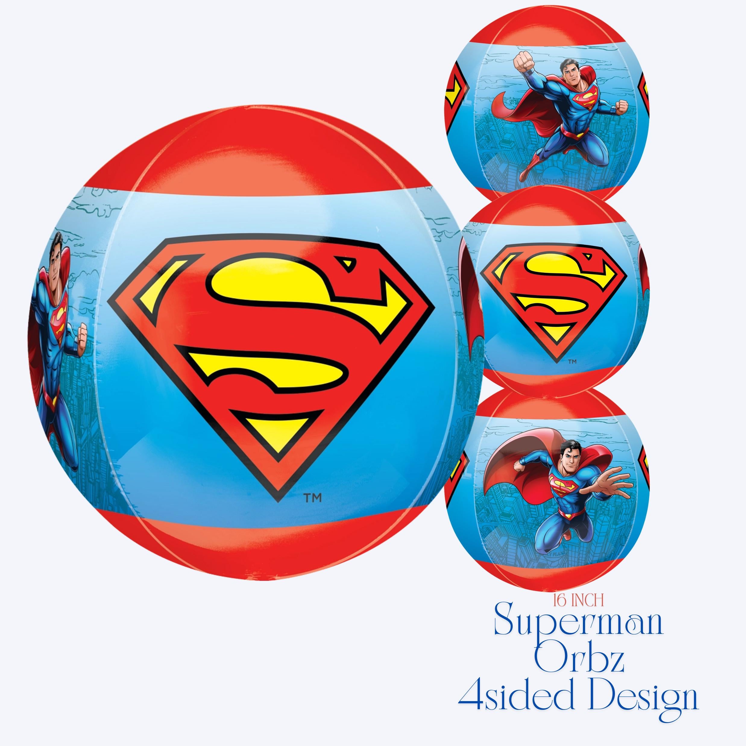 Superman Balloons - Anagram Licensed | Heros Birthday Party | Superhero Decorations | Boy birthday | Comics Party Supplies