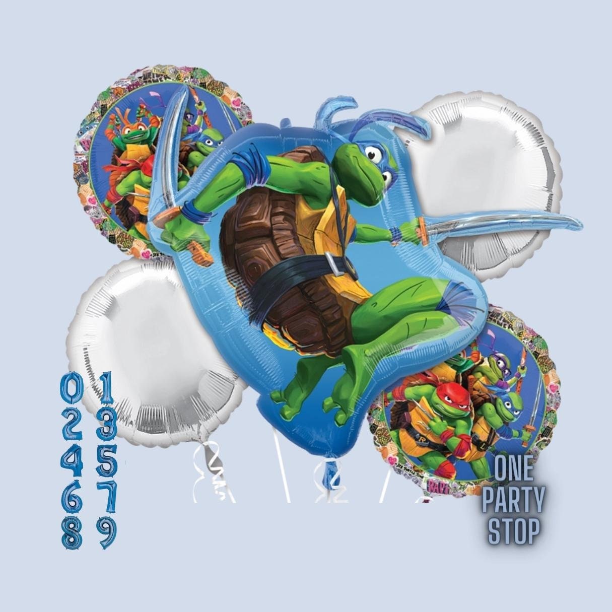 Ninja Turtles Birthday Balloons: Licensed TMNT Party Decoration, 5pc