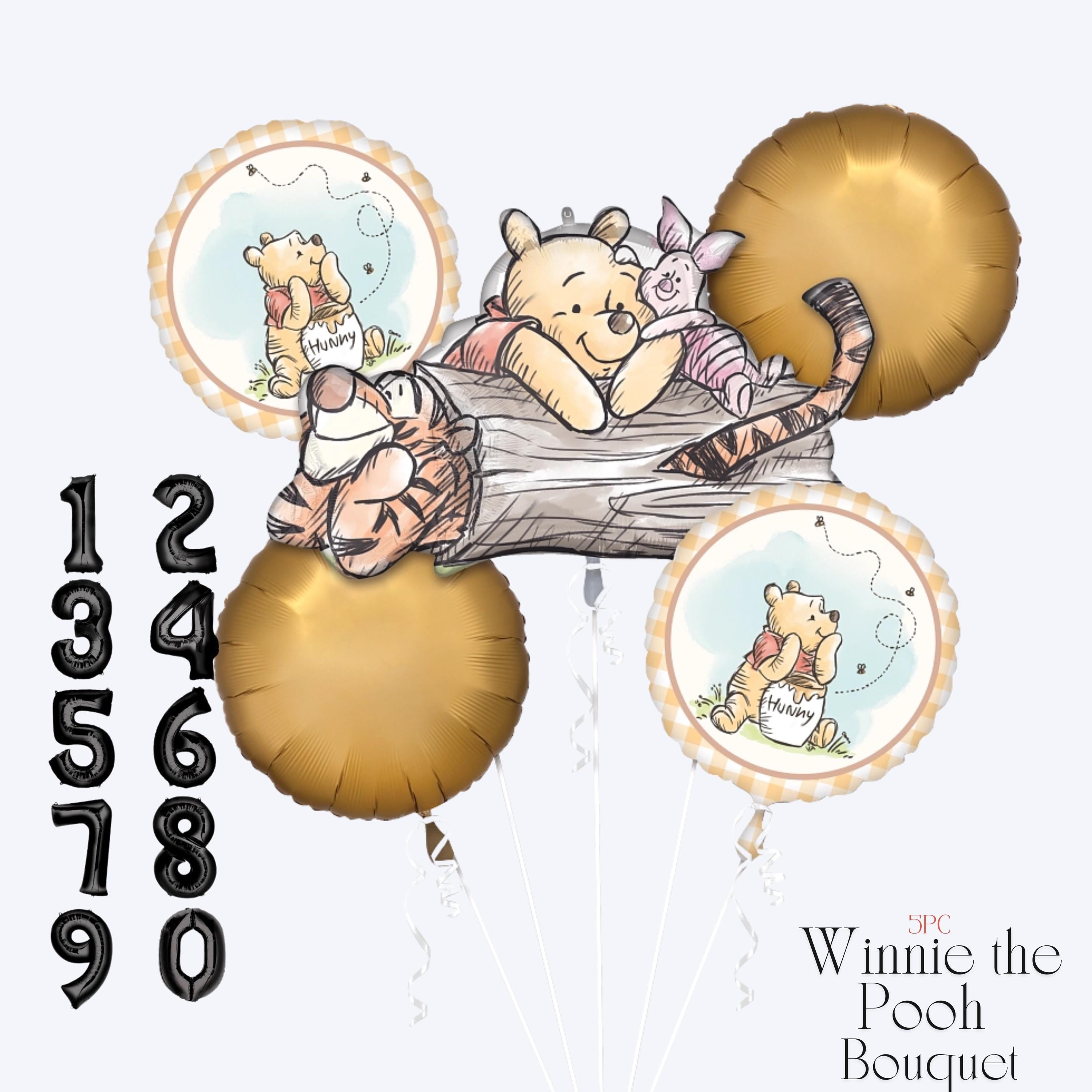 Winnie the Pooh Balloons - Licensed by Anagram | Pooh Bear Birthday Decorations | Baby Shower | First Birthday Balloons | Classic Pooh Party
