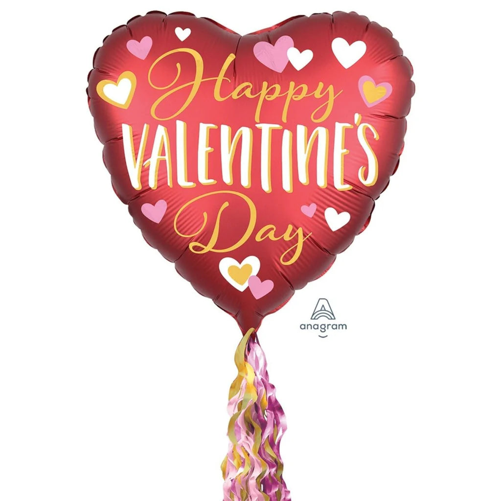 84 inch HAPPY VALENTINE'S DAY LINED WITH GOLD