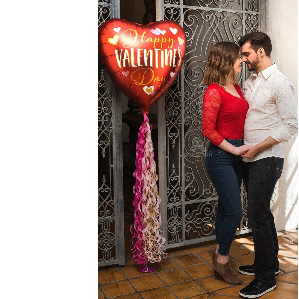 84 inch HAPPY VALENTINE'S DAY LINED WITH GOLD