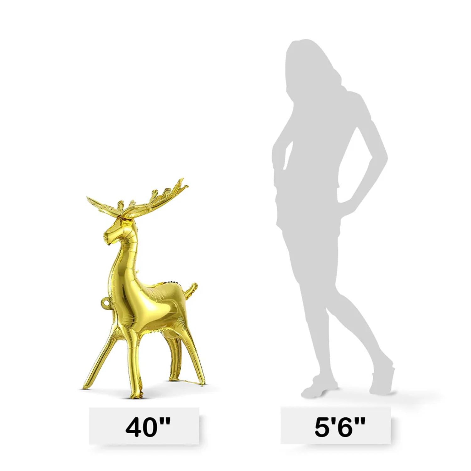 Gold 3D Reindeer Balloon: Christmas Winter Decor