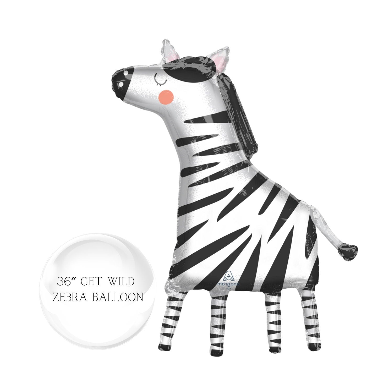 Zebra Foil Balloons: Safari Birthday Party Decorations