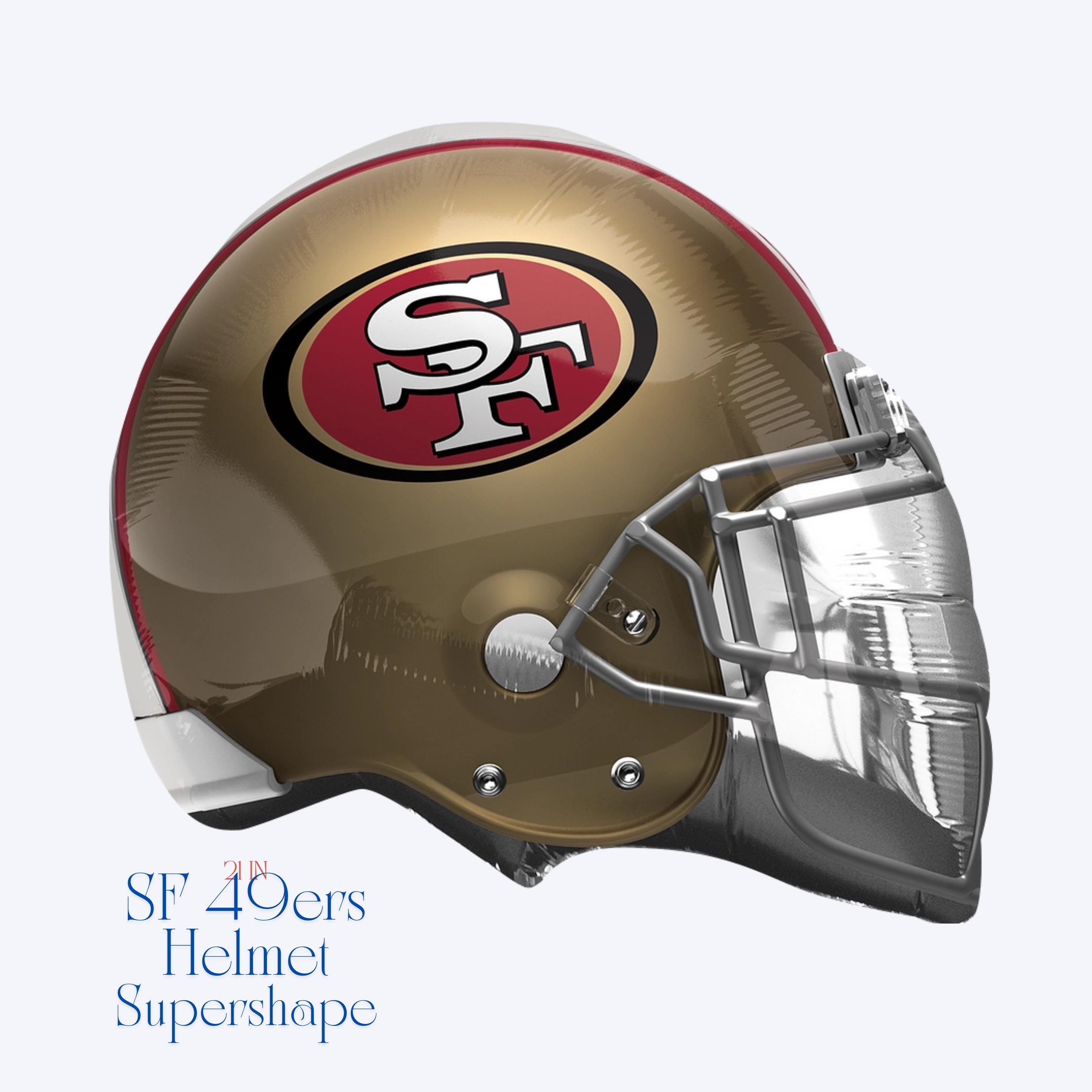SF 49ers Balloon Bouquet: Licensed Football Helmet & Star Balloons