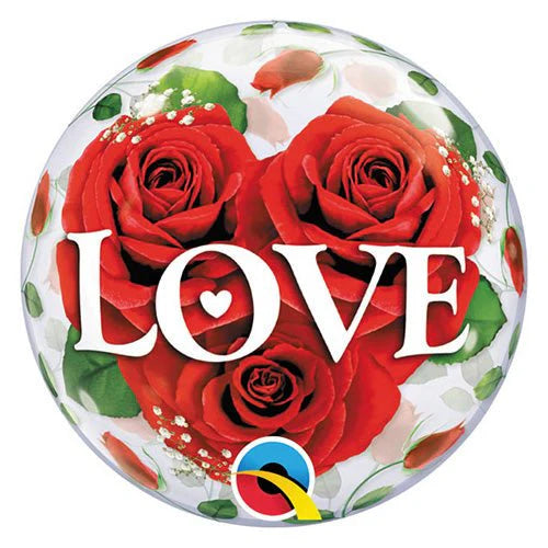 9 inch BUBBLES - LOVE ROSES (AIR-FILL ONLY) - Pack of 10