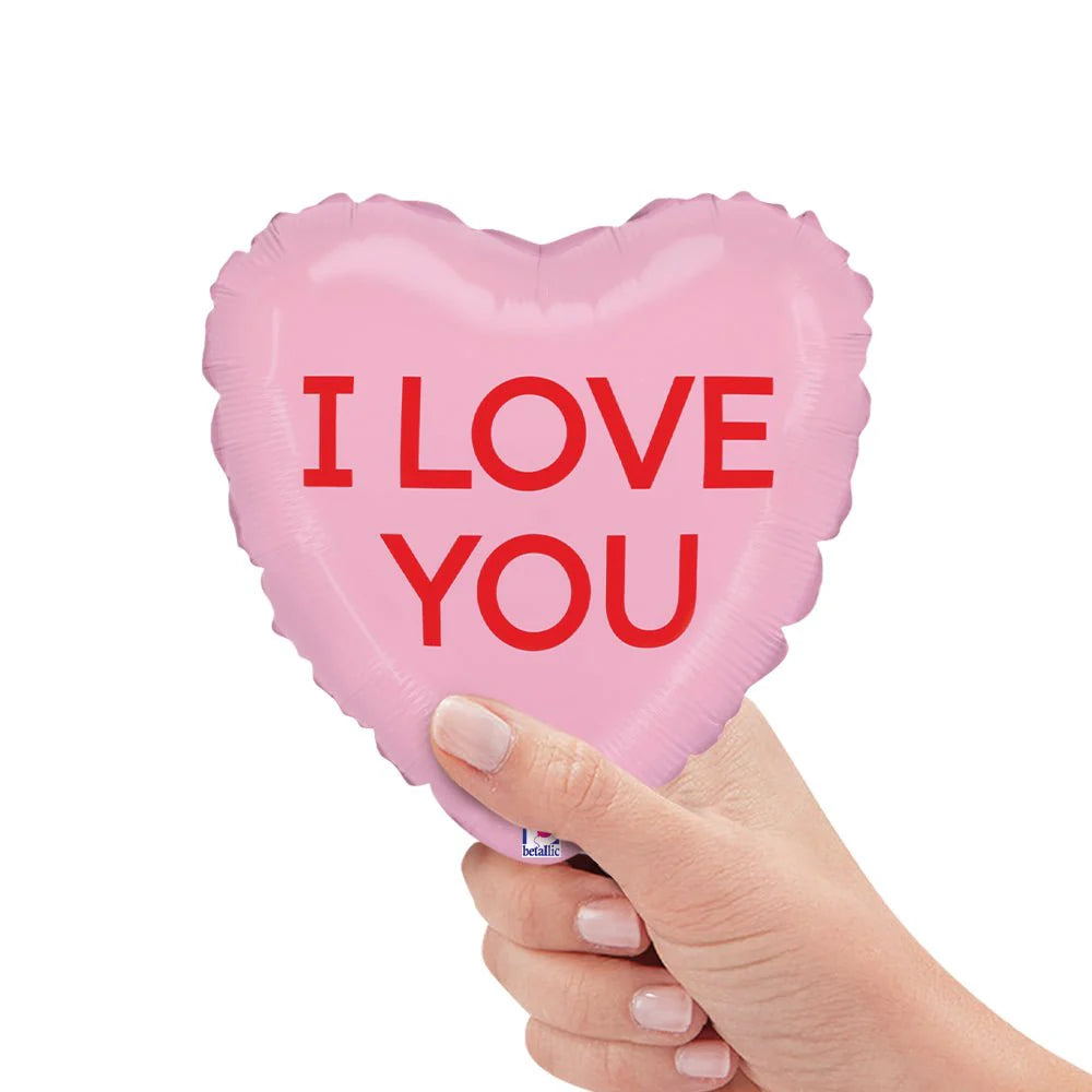9 inch CONVERSATION HEART PINK & GREEN (AIR-FILL ONLY)