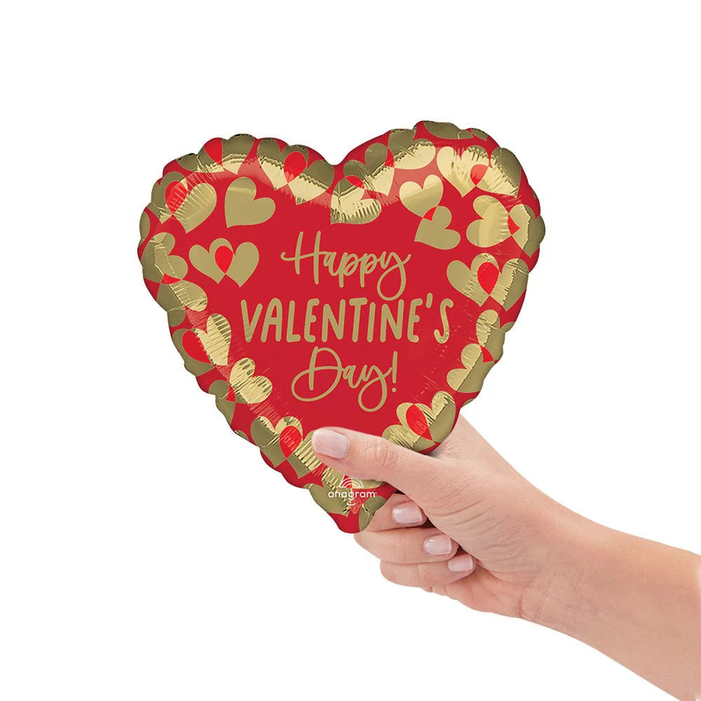 9 inch GOLDEN HAPPY VALENTINE'S DAY (AIR FILL ONLY)