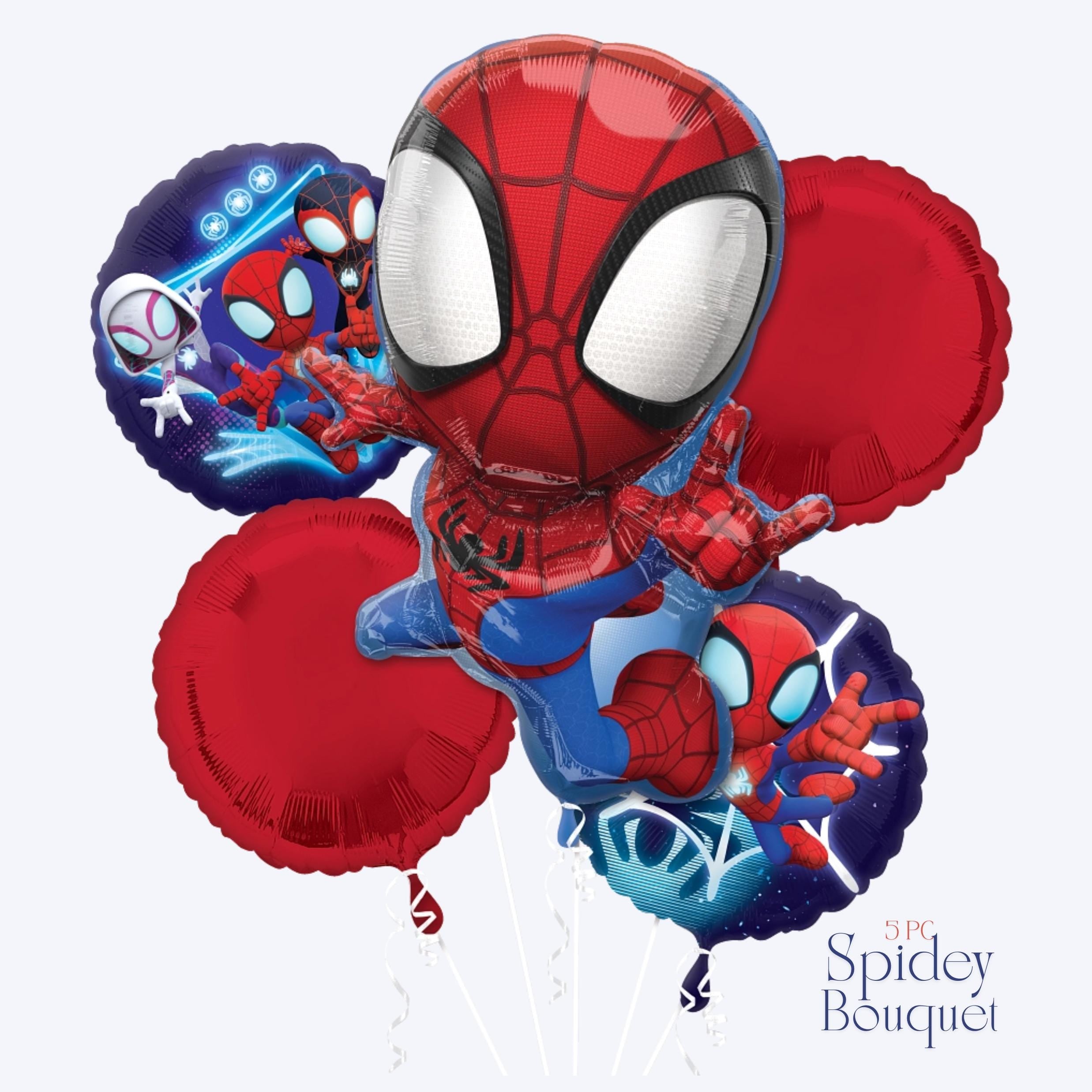 Spidey and Friends Balloon Bouquet | Spidey Balloons & Birthday Decorations | Superhero Party Balloons | Kids Superhero Party Supplies