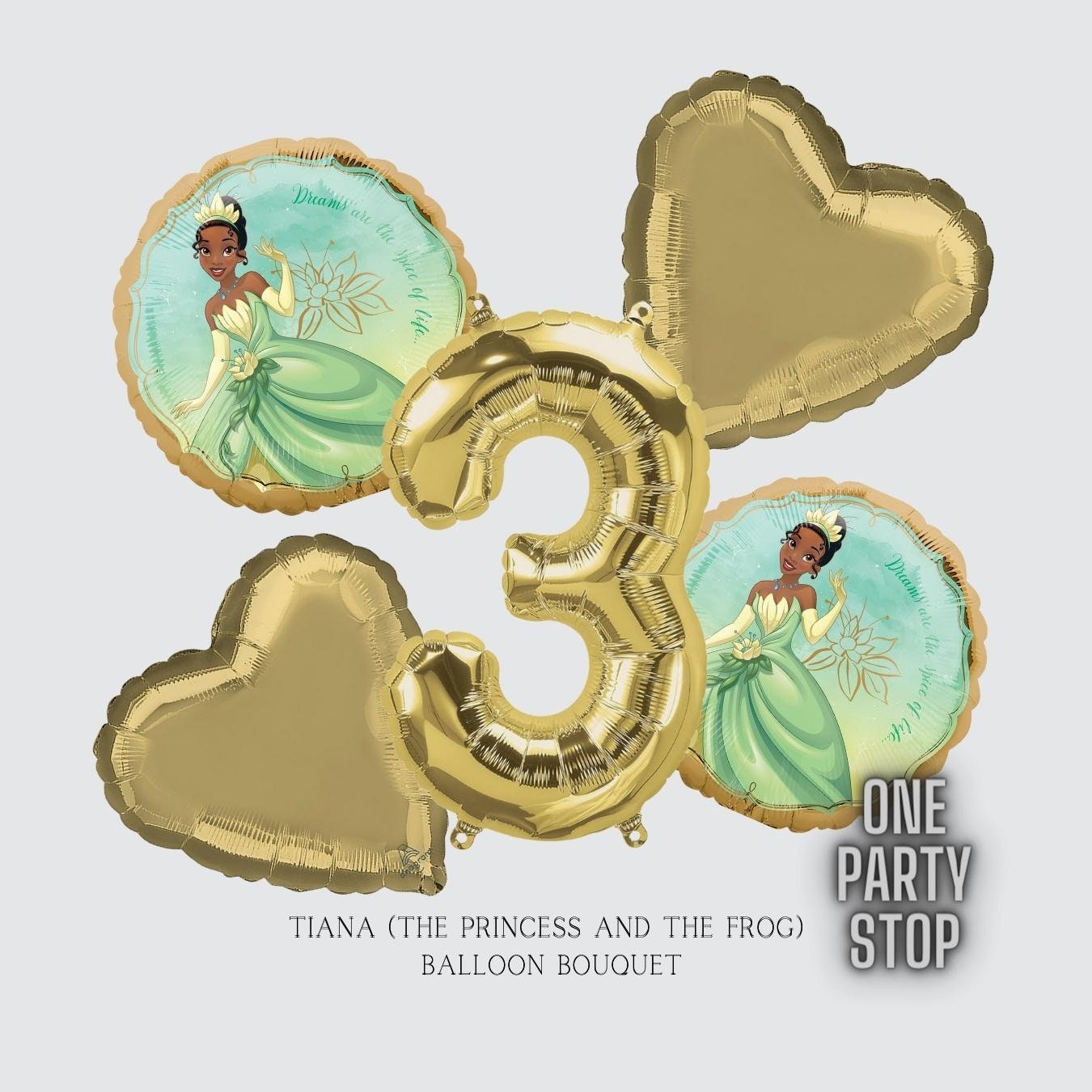 Princess Tiana Balloon Bouquet - Licensed Anagram Birthday Decoration