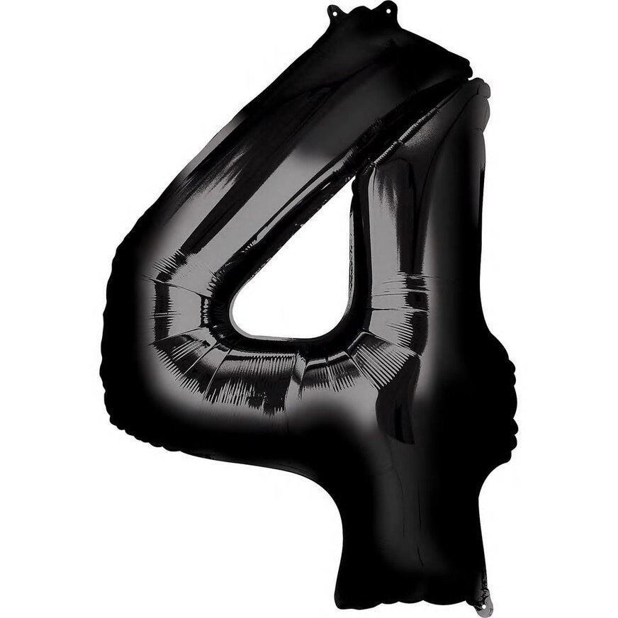 34" Black Number Foil Balloons: Birthday, Anniversary, Party Decor