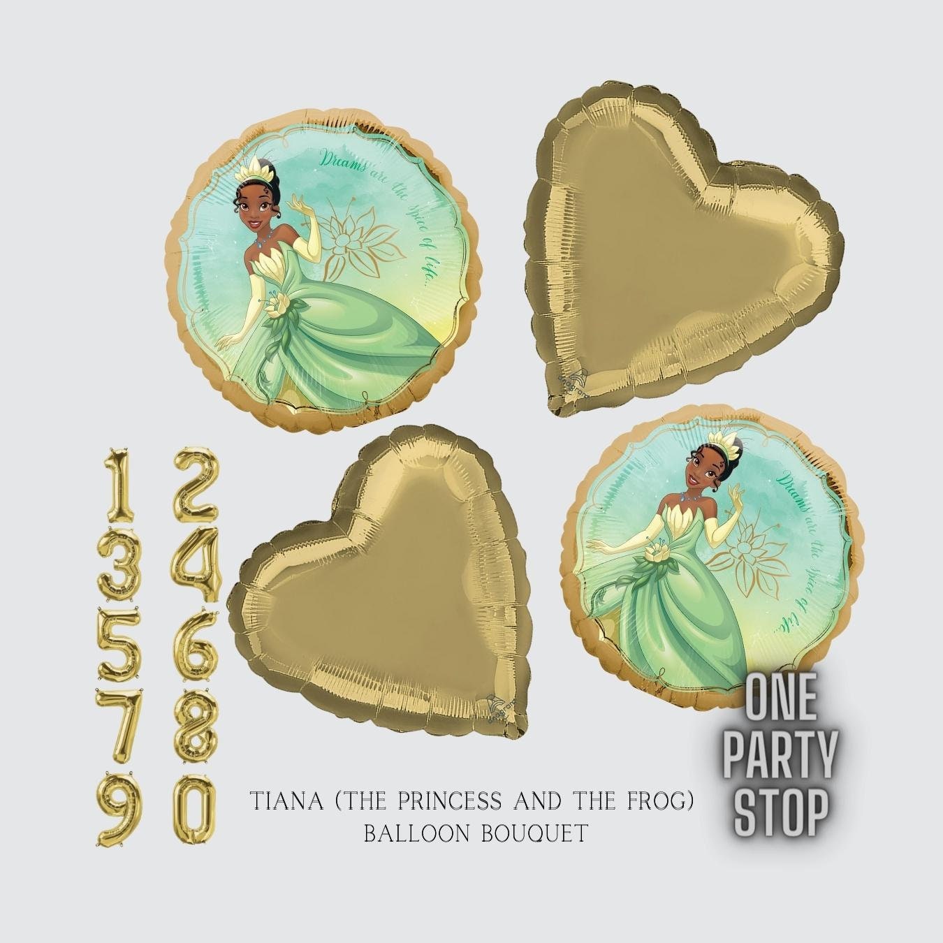 Princess Tiana Balloon Bouquet - Licensed Anagram Birthday Decoration