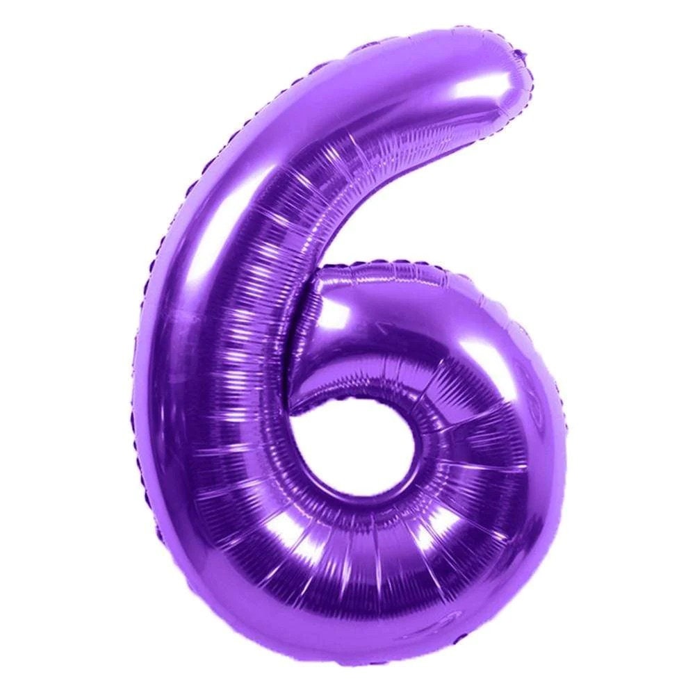 34" Purple Number Balloon: Foil Mylar Party Decoration