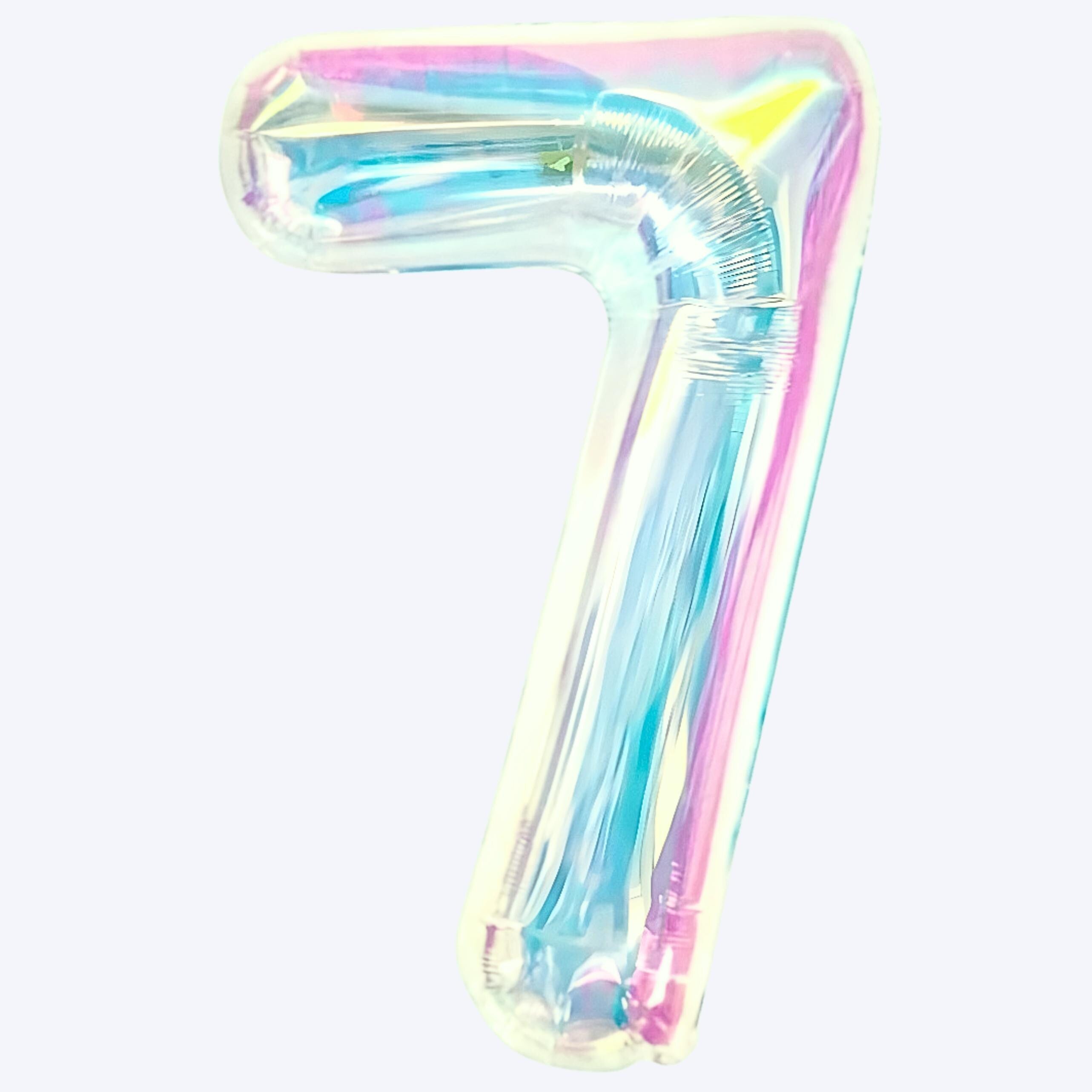 IRIDESCENT NUMBER BALLOON - 34 INCH (AIR FILL ONLY)