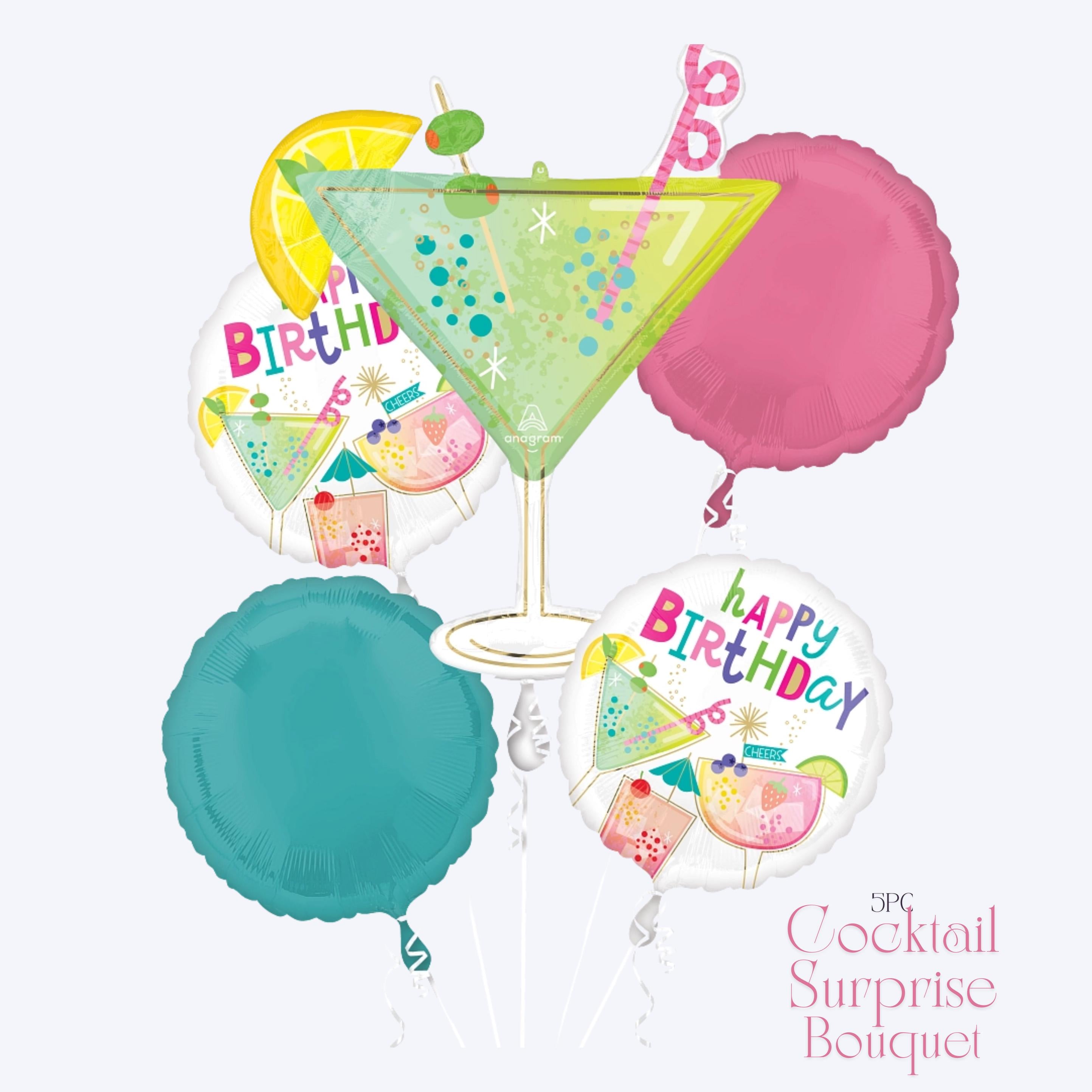 Martini Balloon Bouquet: Adult Birthday Cocktail Party Decor