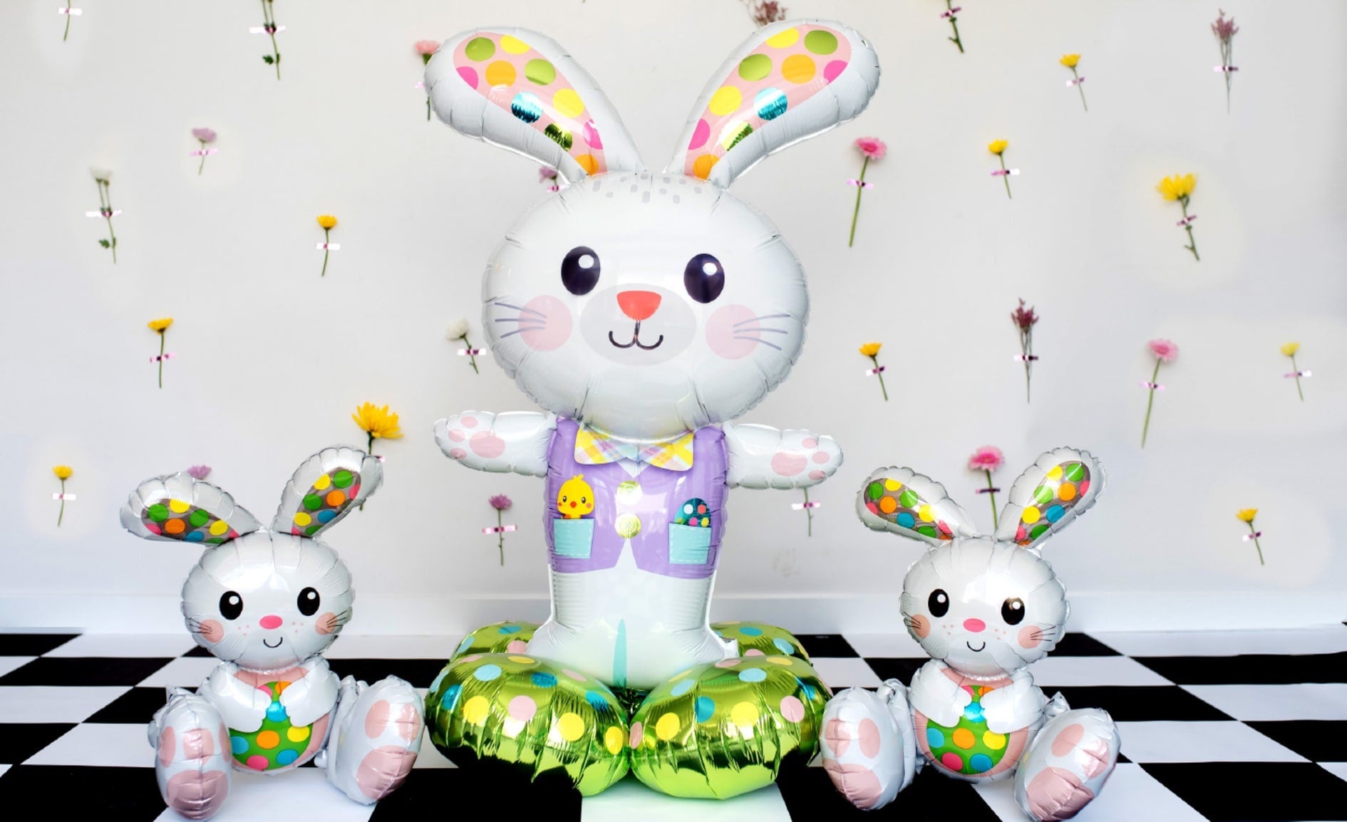 Spotted Easter Bunny Balloon: Spring Party Decor