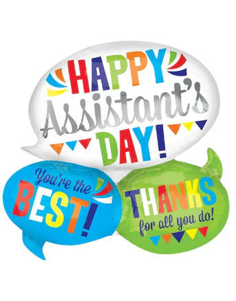 26in Anagram Happy Assistant's Day Bubble Balloon