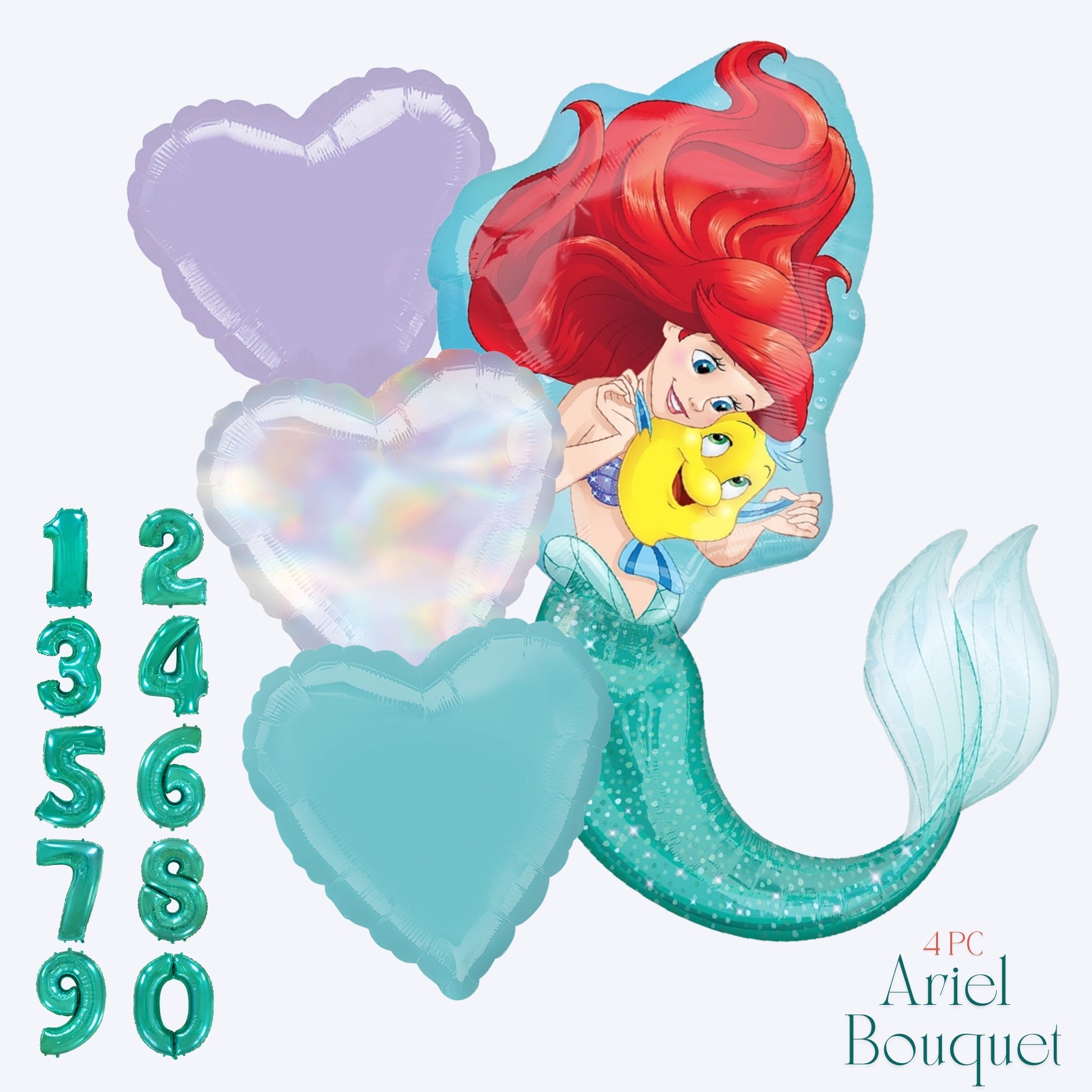 ARIEL DREAM BIG SUPERSHAPE BOUQUET - 4PC