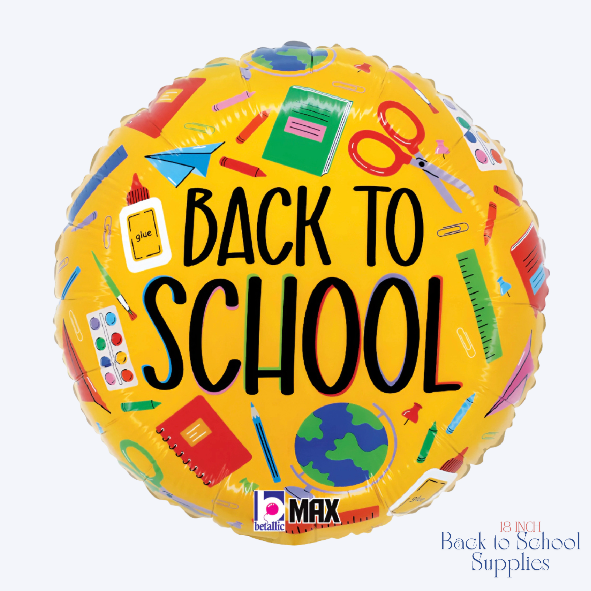 Back to School Supplies Round - 18 inch