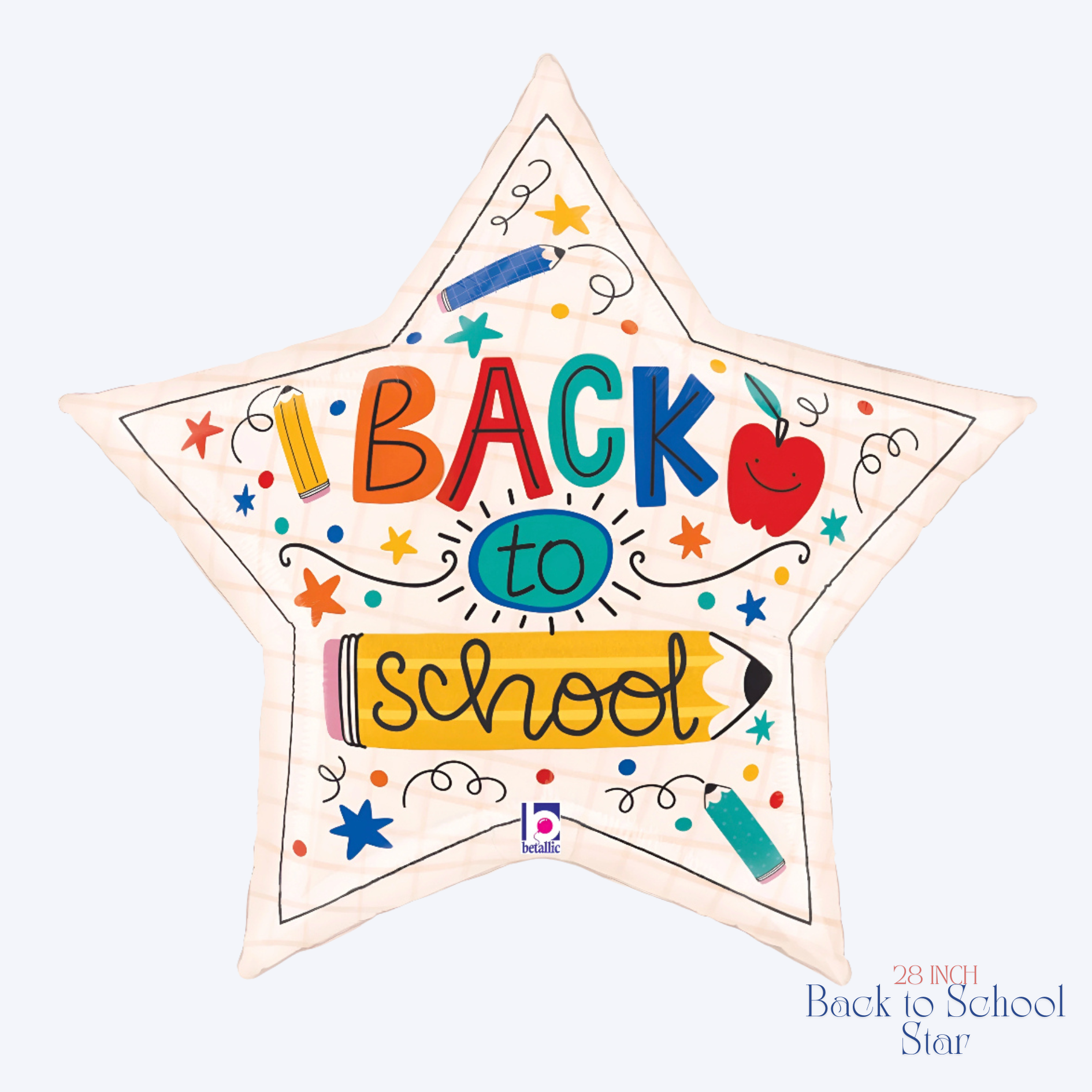 Back to School Doodles Star - 28 inch