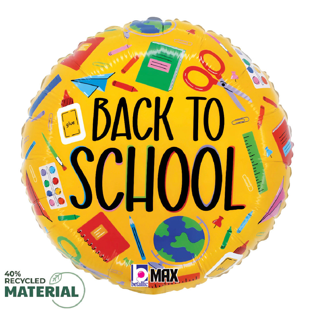 Back to School Supplies Round - 18 inch